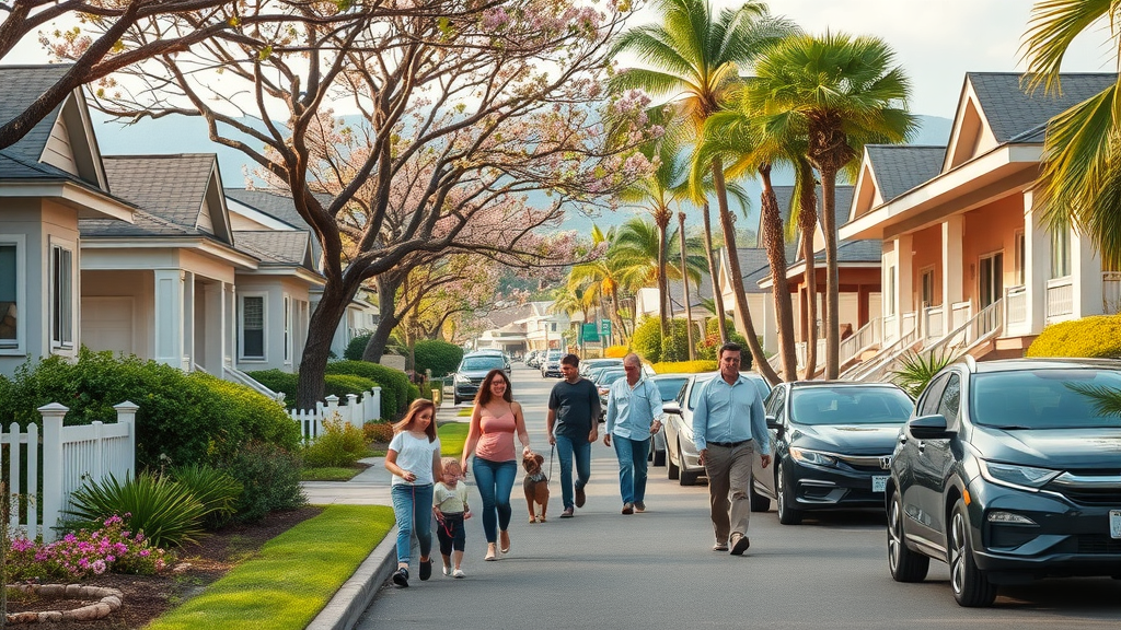 modern suburban pearl city hawaii neighborhood family life