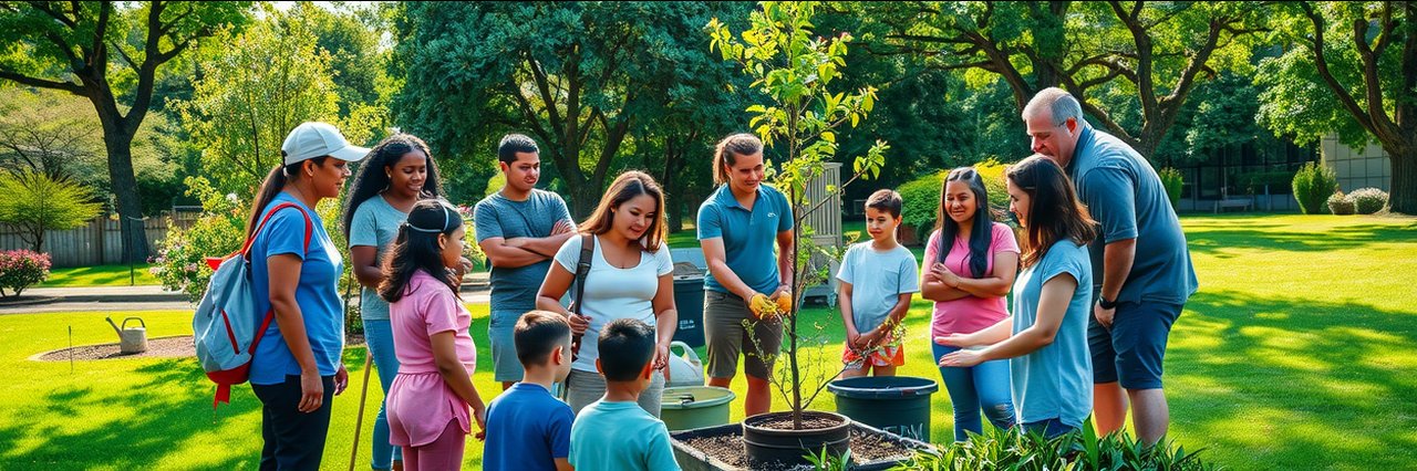 Container tree care workshop in Pearl City with group learning tree planting techniques