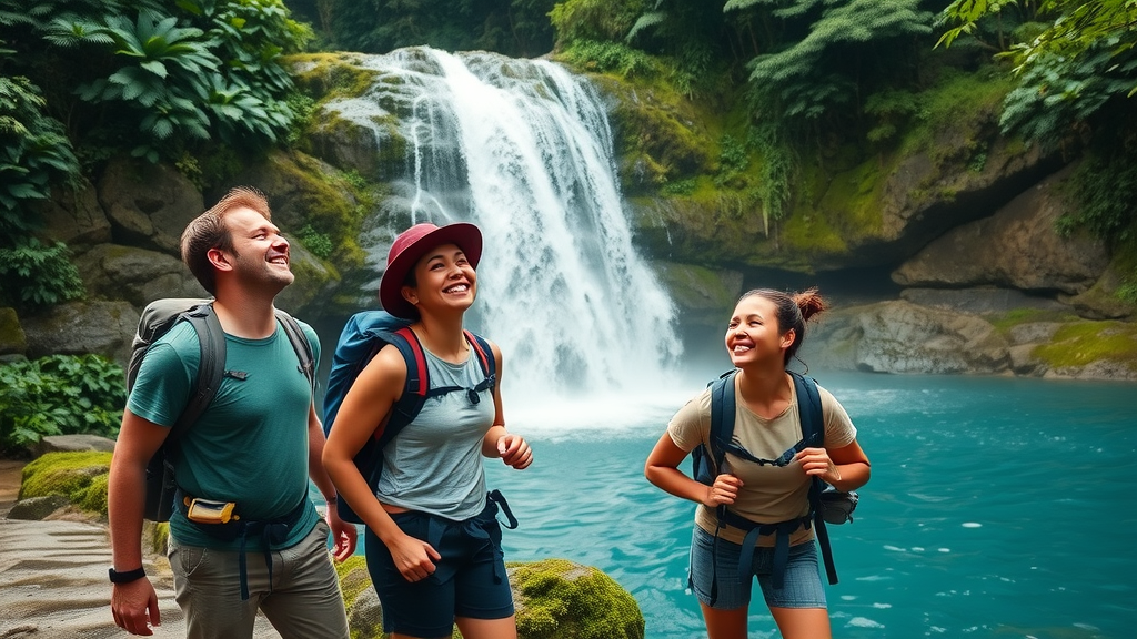 tranquil green park in Pearl City, people relaxing and walking, Waiau District Park, peaceful atmosphere, winding trails, spacious lawns, tropical trees