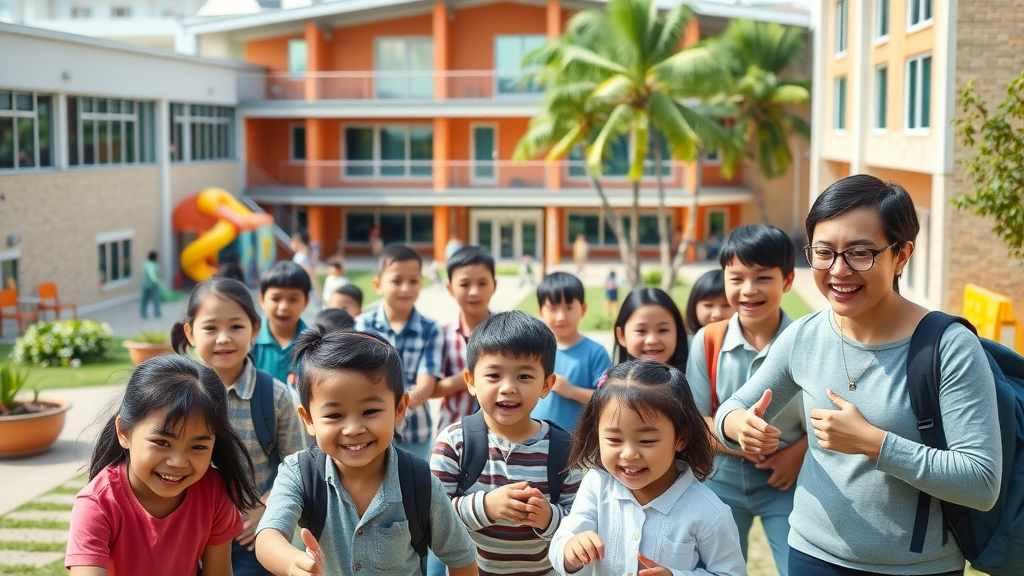 vibrant school campus welcoming and safe environment diverse students pearl city schools
